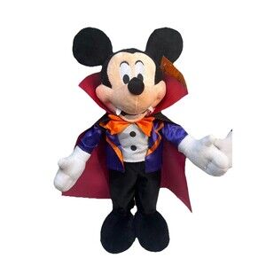 Disney Mickey Mouse Dracula Vampire Halloween Standing Plush Greeter 22"